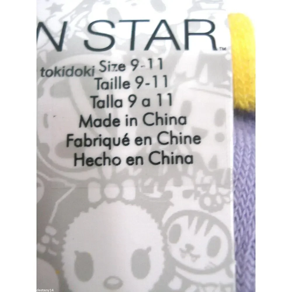Neon Star Tokidoki Girls Ankle Socks 4 Pack Size 9-11 Youth Owl Colorful New